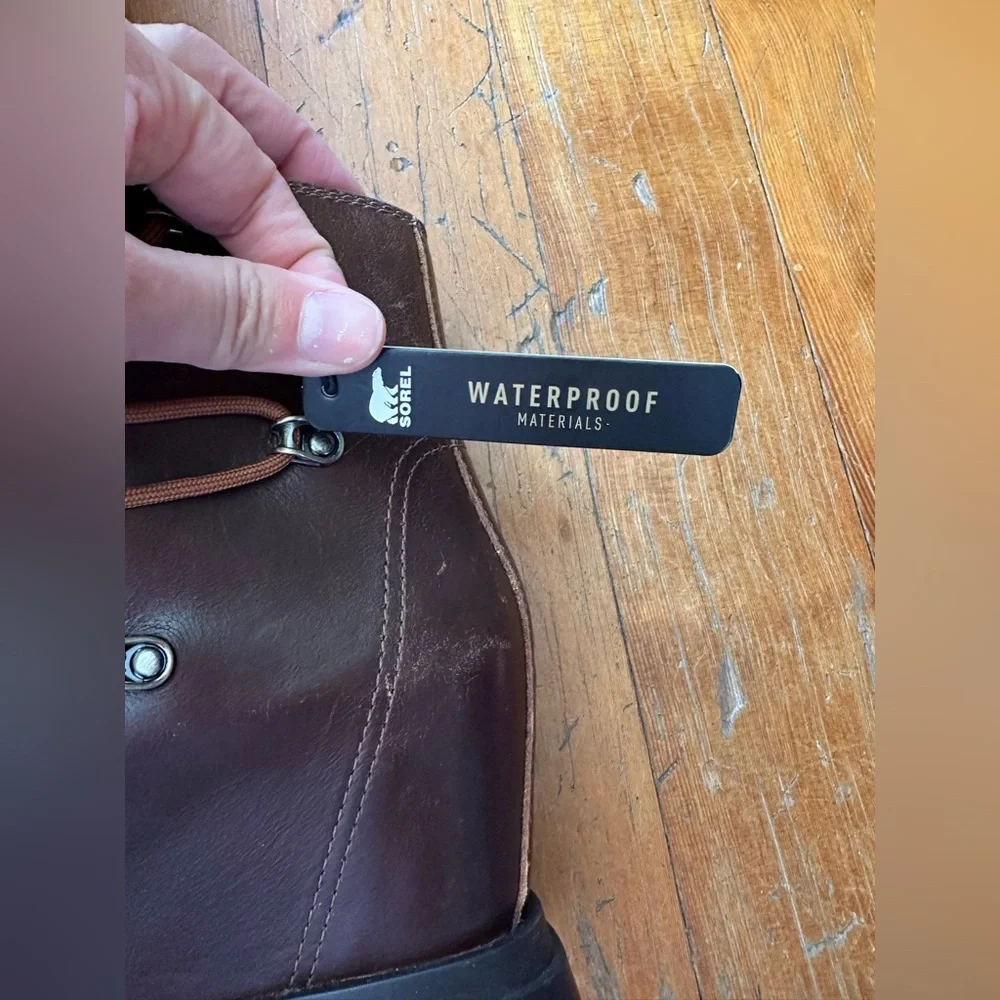 NWT Sorel Joan of arc Tan Leather Wedge Boots - Picture 10 of 16